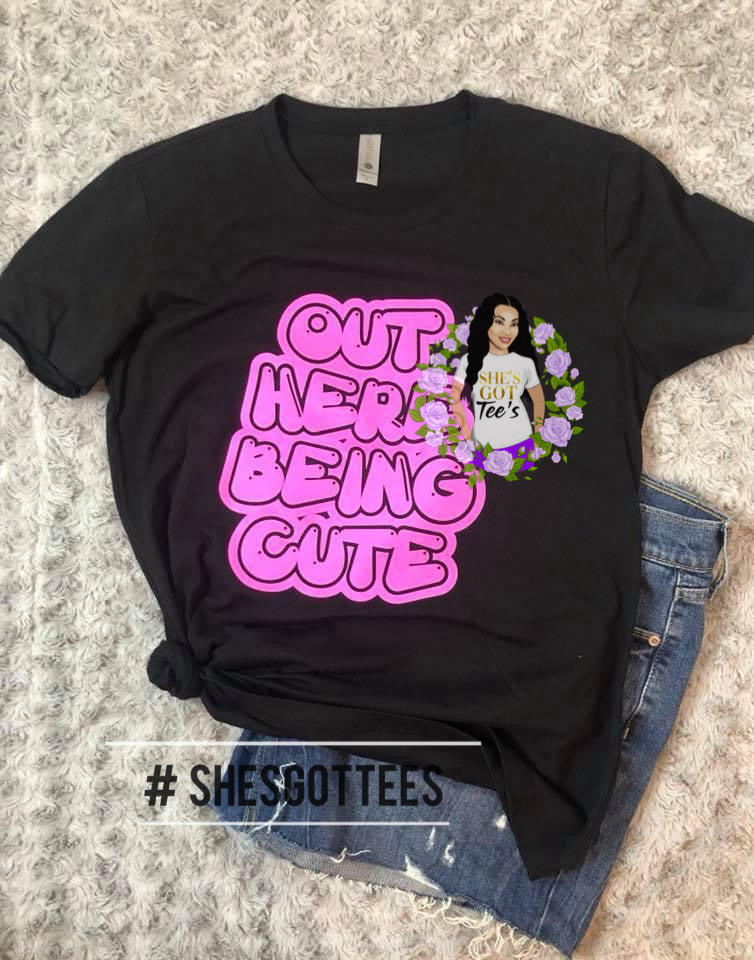 OUT HERE BEING CUTE Hoodie