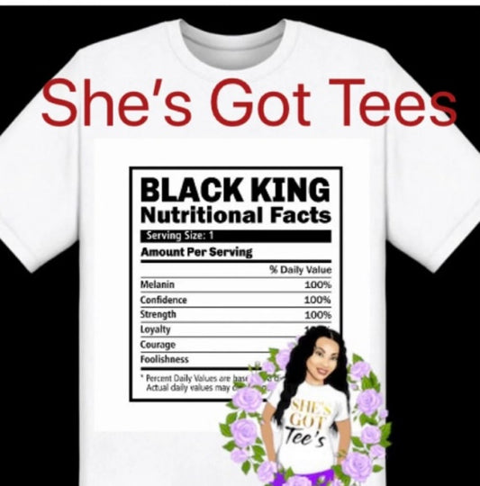 Black King Nutritional Facts Tee